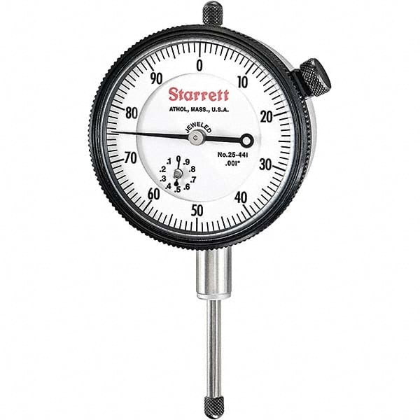 Starrett 66863 Dial Drop Indicator: 0 to 1" Range, 0-100 Dial Reading, 0.001" Graduation, 2-1/4" Dial Dia Image