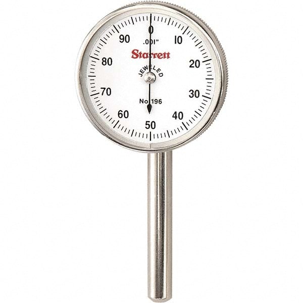 Starrett 66865 Dial Drop Indicator: 0 to 0.2" Range, 0-100 Dial Reading, 0.001" Graduation, 1-7/16" Dial Dia Image