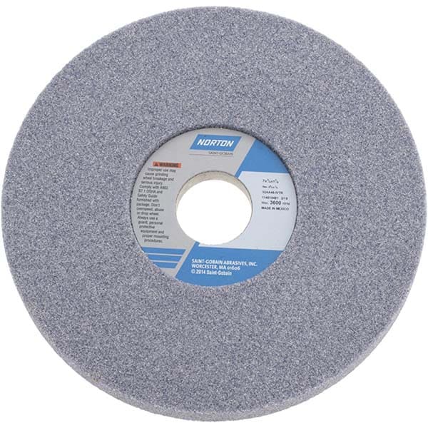 Norton 66252938885 Surface Grinding Wheel: 7" Dia, 3/4" Thick, 1-1/4" Hole, 46 Grit, I Hardness Image