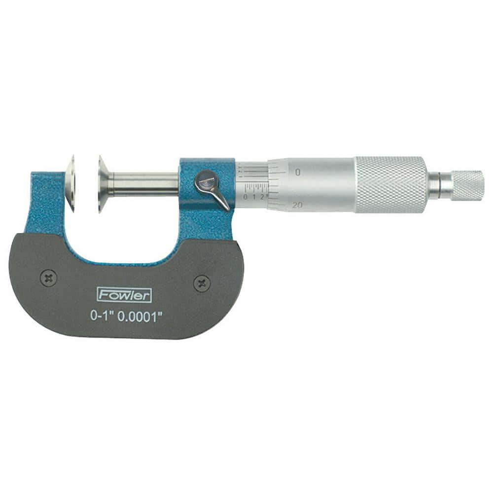 FOWLER 52-250-112-1 1 to 2 Inch, 0.001 Inch Graduation, Ratchet Stop Thimble, Mechanical Disc Micrometer 