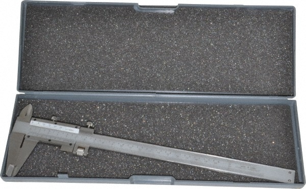 Vernier Caliper: 0 to 8", 0.0012" Accuracy, 0.001" Graduation, Stainless Steel