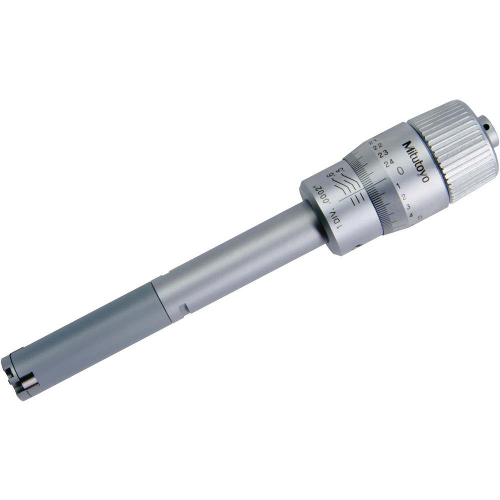 Mechanical Inside Micrometer: 0.5000 to 0.6500" Range - 0.0002" Graduation, 0.000100" Accuracy, Ratchet Stop Thimble
