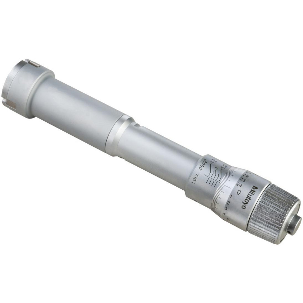 Mechanical Inside Micrometer: 1.0000 to 1.2000" Range - 0.0002" Graduation, 0.000150" Accuracy, Ratchet Stop Thimble