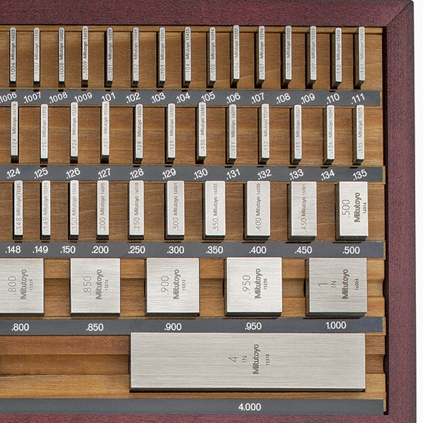 Mitutoyo 81 Piece, 0.05 to 4", Grade 0, Steel Gage Block Set