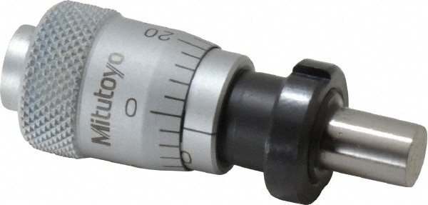 Mitutoyo 148-352 1/4 Inch, 0.59 Inch Thimble, 6.35mm Diameter x 0.3543 Inch Long Spindle, Mechanical Micrometer Head Image