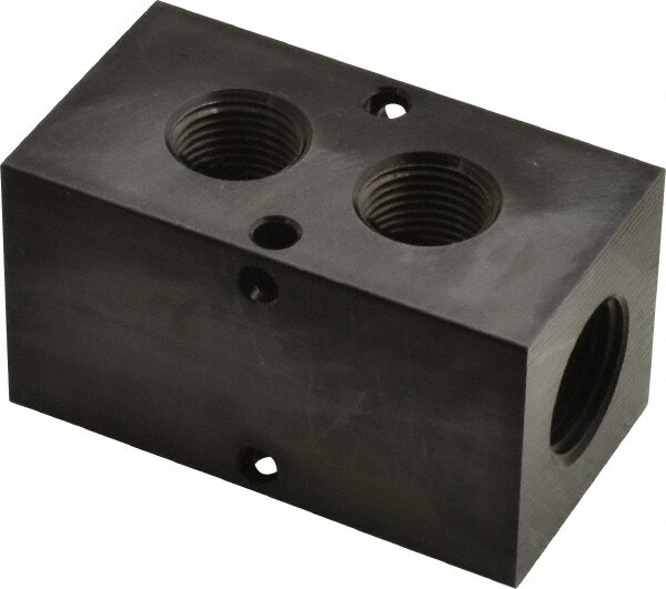 Manifold: 1/2" Inlet, 3/8" Outlet, 2 Inlet Ports, 2 Outlet Ports, 2.75" OAL, 1.5" OAW, 1-1/2" OAH