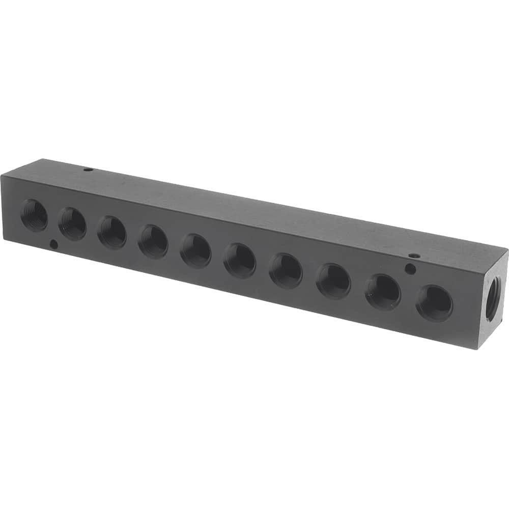 SMC KM11-09-13-10 PBT Push-To-Connect Tubing Manifold 10 Outlets-5/16 Tube OD 2 Inlets-1/2 