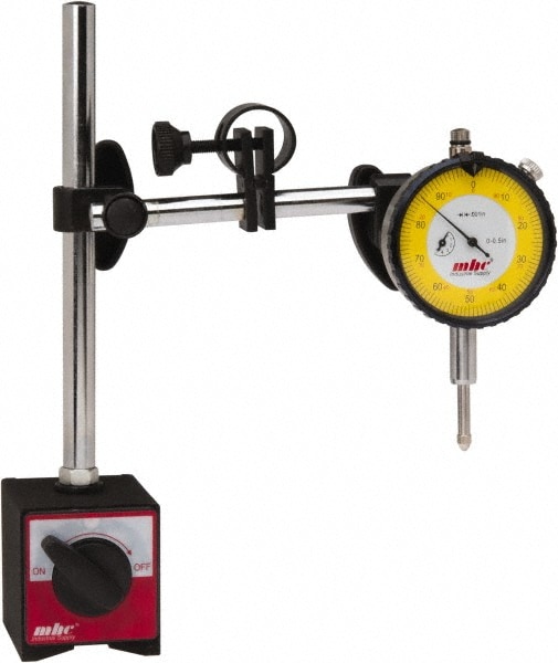 Dial Indicator & Base Kit: 0-100 Dial Reading