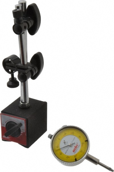 Dial Indicator & Base Kit: 0-100 Dial Reading