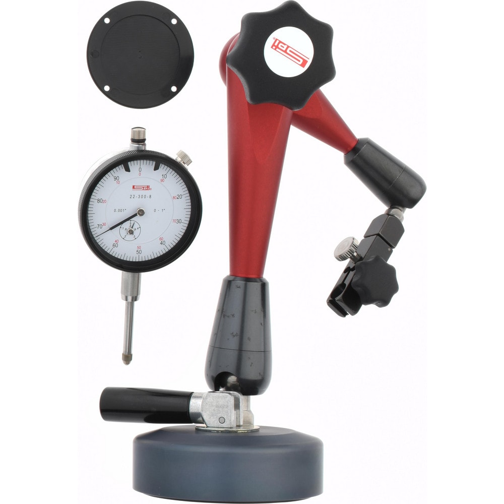 Dial Indicator & Base Kit: 1.0000" Range, 0-100 Dial