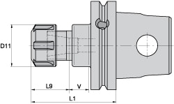 Kennametal 1516809 Collet Chuck: 2.03 mm Capacity, ER Collet, Modular Connection Shank Image