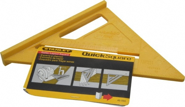 6-7/8" Blade Length x 10-1/4" Base Length, Yellow Finish, ABS Plastic Pocket Square