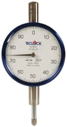 Teclock AI-905 Dial Drop Indicator: 0.25" Range, 0-100 Dial Reading, 0.001" Graduation, 2-11/64" Dial Dia 