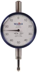 Teclock AI-906 Dial Drop Indicator: 0.25" Range, 0-50-0 Dial Reading, 0.001" Graduation, 2-11/64" Dial Dia 