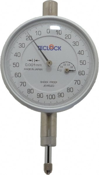 Teclock AM-1201 1mm Range, 0-100-0 Dial Reading, 0.001mm Graduation Dial Drop Indicator 