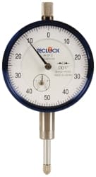 Teclock AI-912 Dial Drop Indicator: 0.5" Range, 0-50-0 Dial Reading, 0.001" Graduation, 2-11/64" Dial Dia 