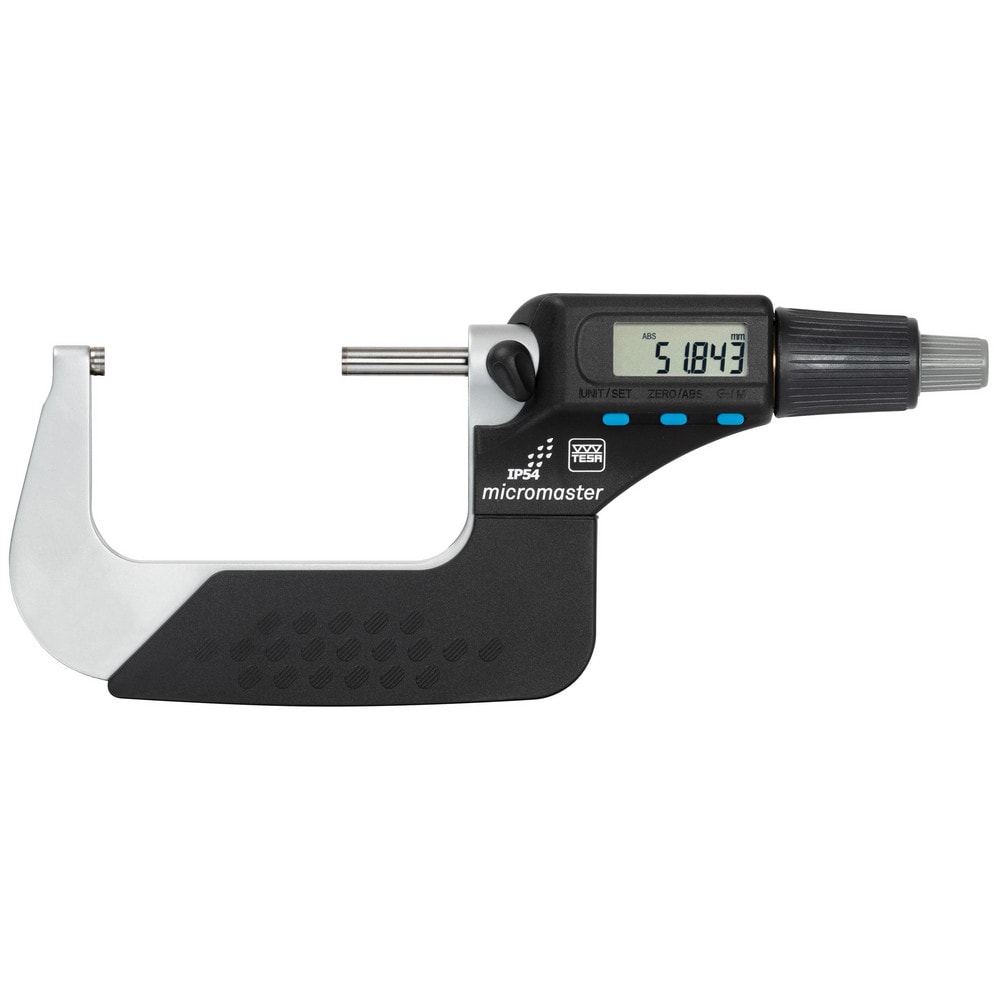 Electronic Outside Micrometer: 3" Max, Solid Carbide Face, IP54