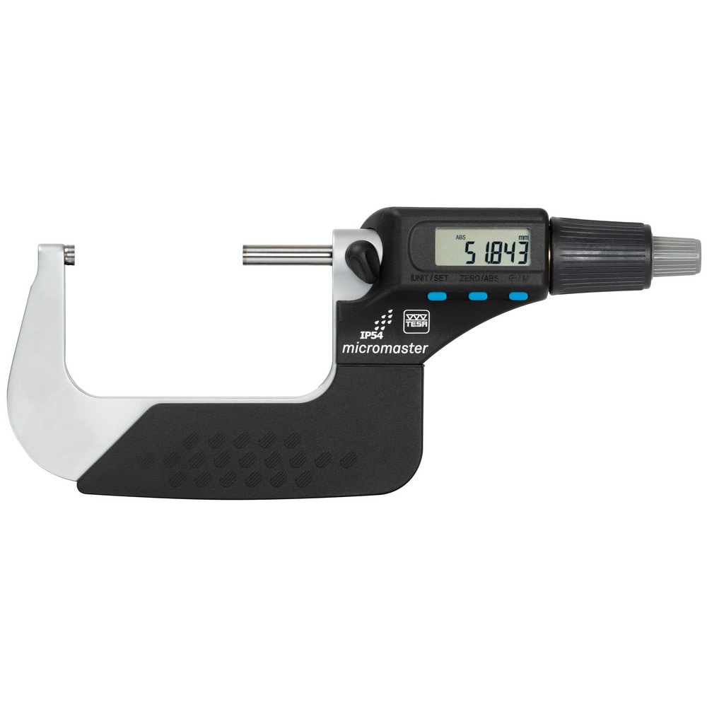 Electronic Outside Micrometer: 3" Max, Solid Carbide Face, IP54