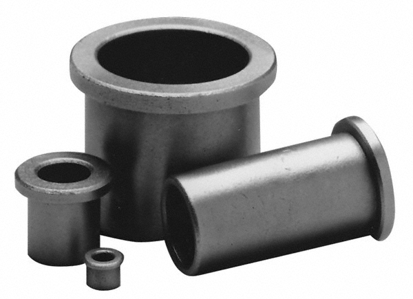 Flanged Sleeve Bearing: 3/8" ID, 5/8" OD, 5/8" OAL, Oil Impregnated Bronze