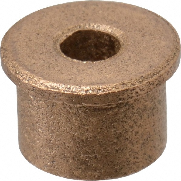 Flanged Sleeve Bearing: 1/8" ID, 5/16" OD, 1/4" OAL, Oil Impregnated Bronze