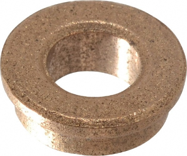 Flanged Sleeve Bearing: 3/16" ID, 5/16" OD, 1/8" OAL, Oil Impregnated Bronze