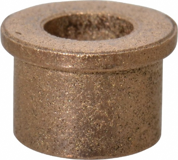 Flanged Sleeve Bearing: 3/16" ID, 5/16" OD, 1/4" OAL, Oil Impregnated Bronze