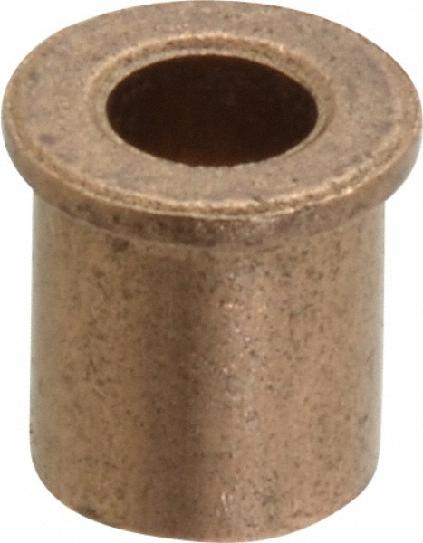 Flanged Sleeve Bearing: 3/16" ID, 5/16" OD, 3/8" OAL, Oil Impregnated Bronze