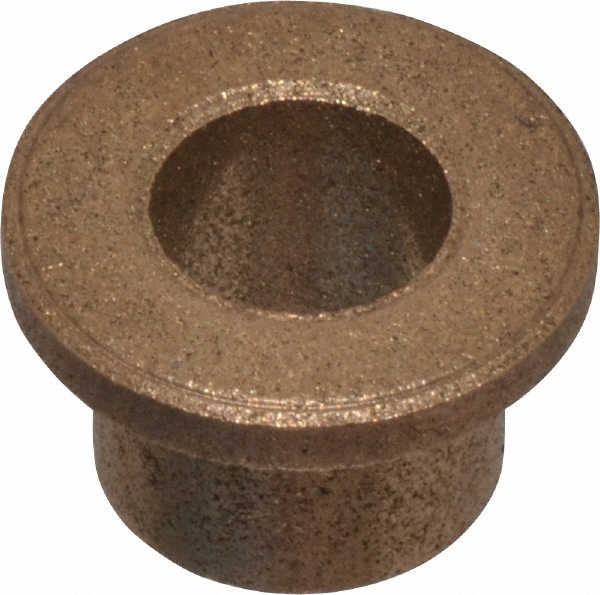Flanged Sleeve Bearing: 5/16" ID, 7/16" OD, 3/8" OAL, Oil Impregnated Bronze