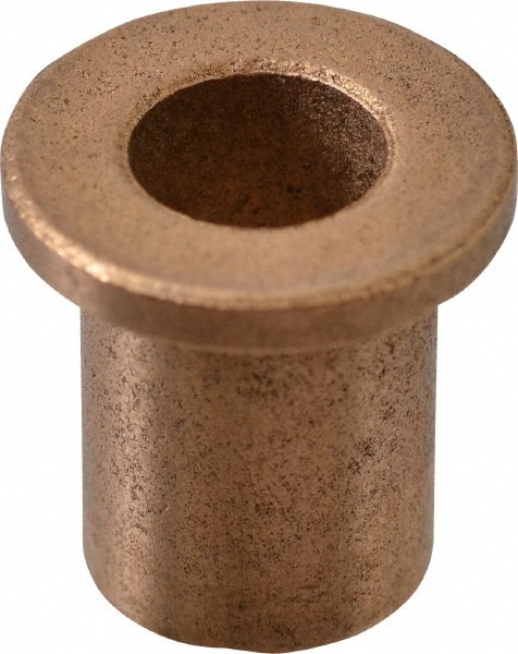 Flanged Sleeve Bearing: 5/16" ID, 7/16" OD, 5/8" OAL, Oil Impregnated Bronze