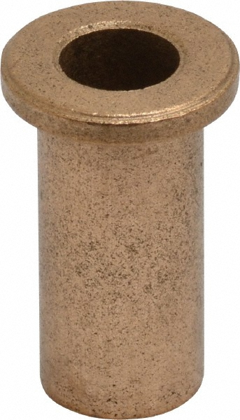 Flanged Sleeve Bearing: 5/16" ID, 7/16" OD, 1" OAL, Oil Impregnated Bronze