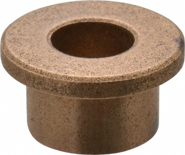Flanged Sleeve Bearing: 5/16" ID, 1/2" OD, 3/8" OAL, Oil Impregnated Bronze
