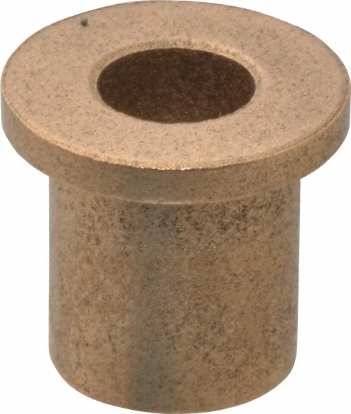 Flanged Sleeve Bearing: 5/16" ID, 1/2" OD, 5/8" OAL, Oil Impregnated Bronze