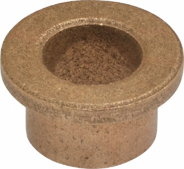 Flanged Sleeve Bearing: 3/8" ID, 1/2" OD, 3/8" OAL, Oil Impregnated Bronze