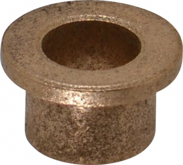 Flanged Sleeve Bearing: 3/8" ID, 1/2" OD, 13/32" OAL, Oil Impregnated Bronze