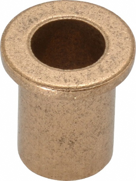 Flanged Sleeve Bearing: 3/8" ID, 1/2" OD, 3/4" OAL, Oil Impregnated Bronze
