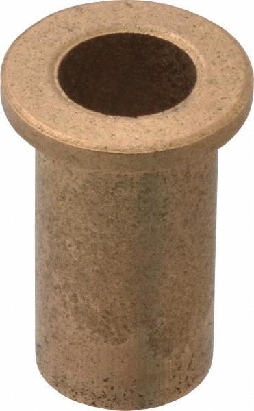 Flanged Sleeve Bearing: 3/8" ID, 1/2" OD, 1" OAL, Oil Impregnated Bronze