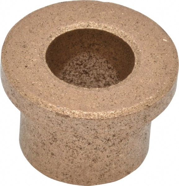 Flanged Sleeve Bearing: 3/8" ID, 9/16" OD, 1/2" OAL, Oil Impregnated Bronze