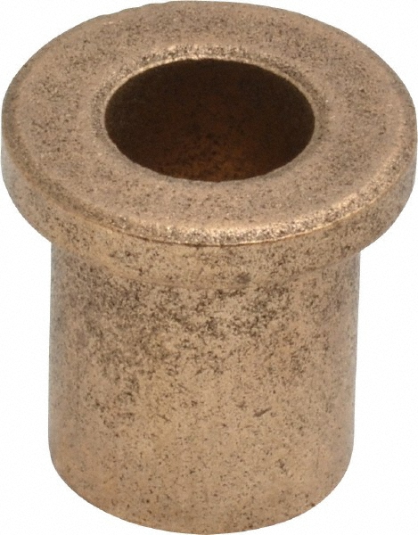 Flanged Sleeve Bearing: 3/8" ID, 9/16" OD, 3/4" OAL, Oil Impregnated Bronze