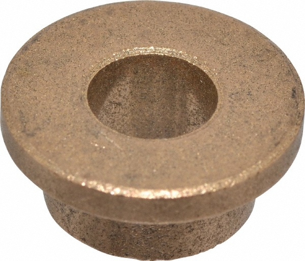 Flanged Sleeve Bearing: 3/8" ID, 5/8" OD, 3/8" OAL, Oil Impregnated Bronze