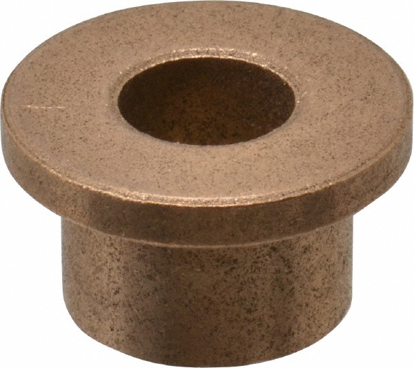 Flanged Sleeve Bearing: 3/8" ID, 5/8" OD, 1/2" OAL, Oil Impregnated Bronze