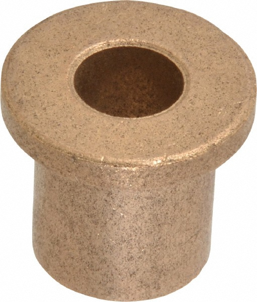 Flanged Sleeve Bearing: 3/8" ID, 5/8" OD, 3/4" OAL, Oil Impregnated Bronze