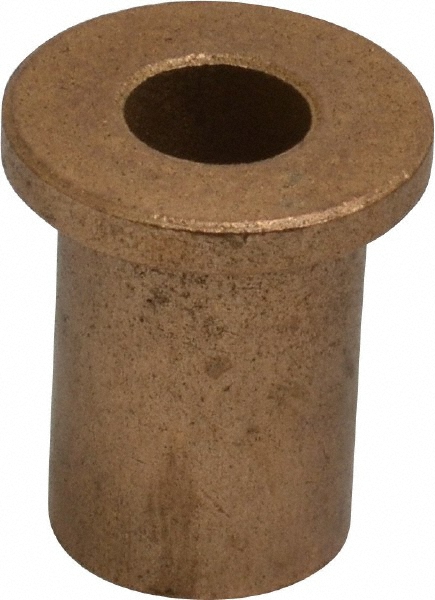 Flanged Sleeve Bearing: 3/8" ID, 5/8" OD, 1" OAL, Oil Impregnated Bronze