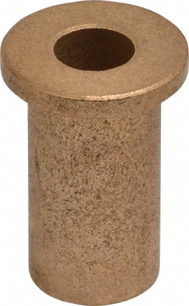 Flanged Sleeve Bearing: 3/8" ID, 5/8" OD, 1-1/4" OAL, Oil Impregnated Bronze