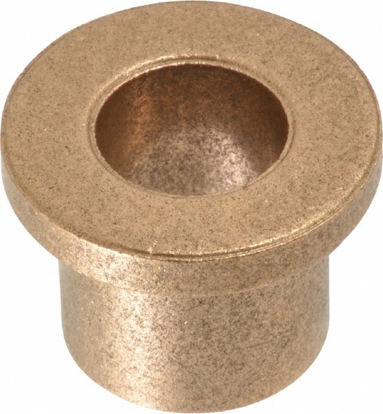 Flanged Sleeve Bearing: 7/16" ID, 5/8" OD, 5/8" OAL, Oil Impregnated Bronze