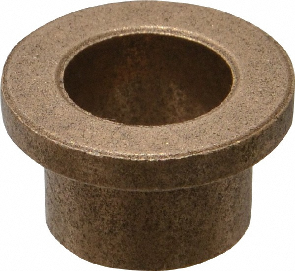 Flanged Sleeve Bearing: 1/2" ID, 5/8" OD, 1/2" OAL, Oil Impregnated Bronze