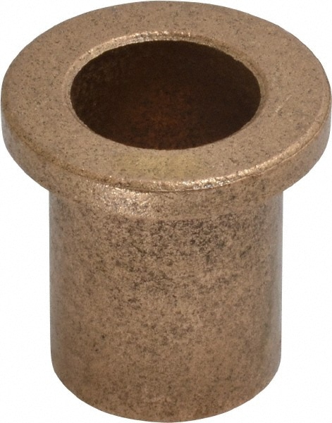 Flanged Sleeve Bearing: 1/2" ID, 5/8" OD, 7/8" OAL, Oil Impregnated Bronze