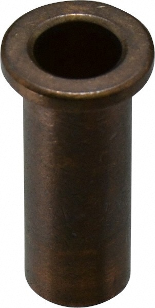 Flanged Sleeve Bearing: 1/2" ID, 5/8" OD, 1-3/4" OAL, Oil Impregnated Bronze