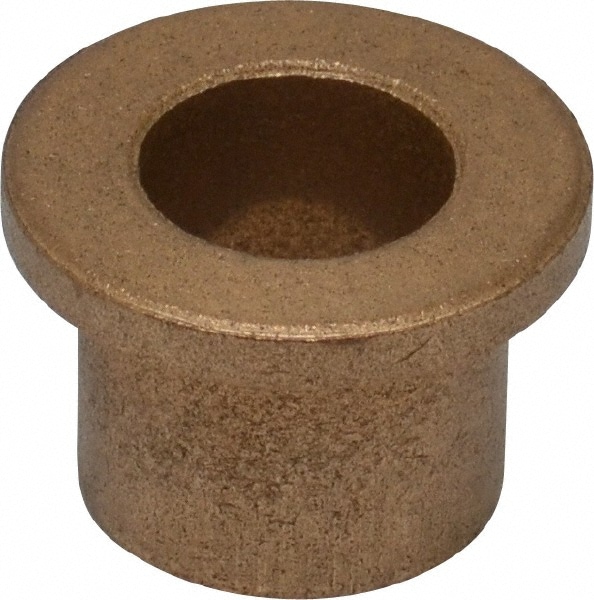 Flanged Sleeve Bearing: 1/2" ID, 11/16" OD, 5/8" OAL, Oil Impregnated Bronze