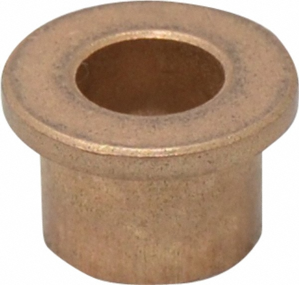 Flanged Sleeve Bearing: 1/2" ID, 3/4" OD, 5/8" OAL, Oil Impregnated Bronze