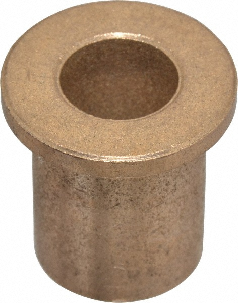 Flanged Sleeve Bearing: 1/2" ID, 3/4" OD, 1" OAL, Oil Impregnated Bronze